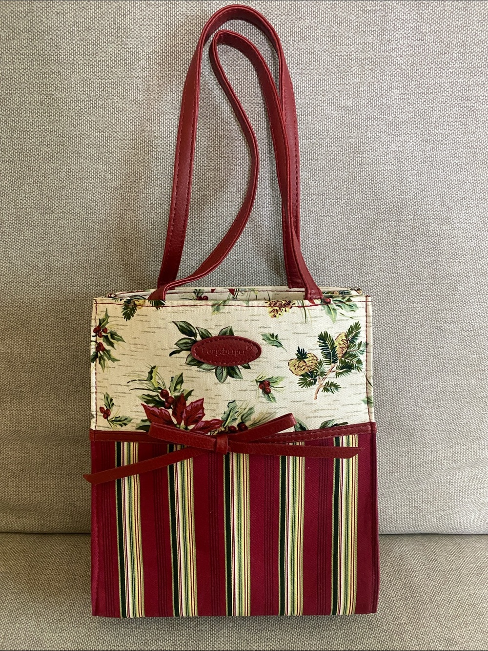 Longaberger Holiday Fabric Tote Bag